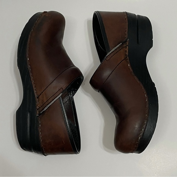 Dansko Professional Leather Clogs 39 Antique Brown Oiled Nursing Dental Clinic - Picture 5 of 8